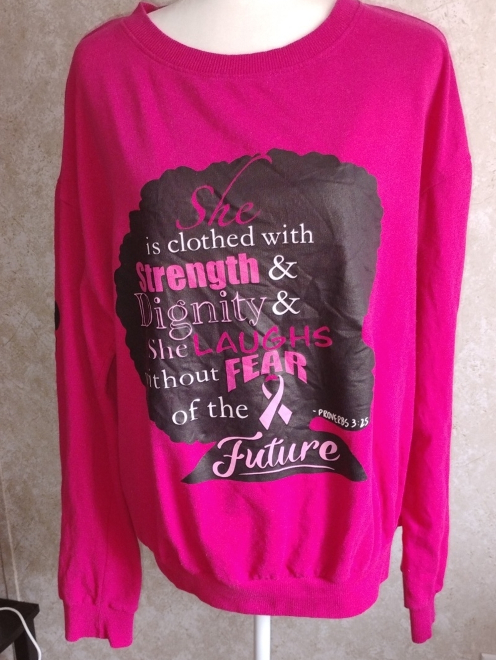 On Fire Hot Pink Graphic Breast Cancer Awareness Sweatshirt